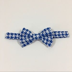 Handmade Houndstooth Bow Tie Hook & Loop Blue